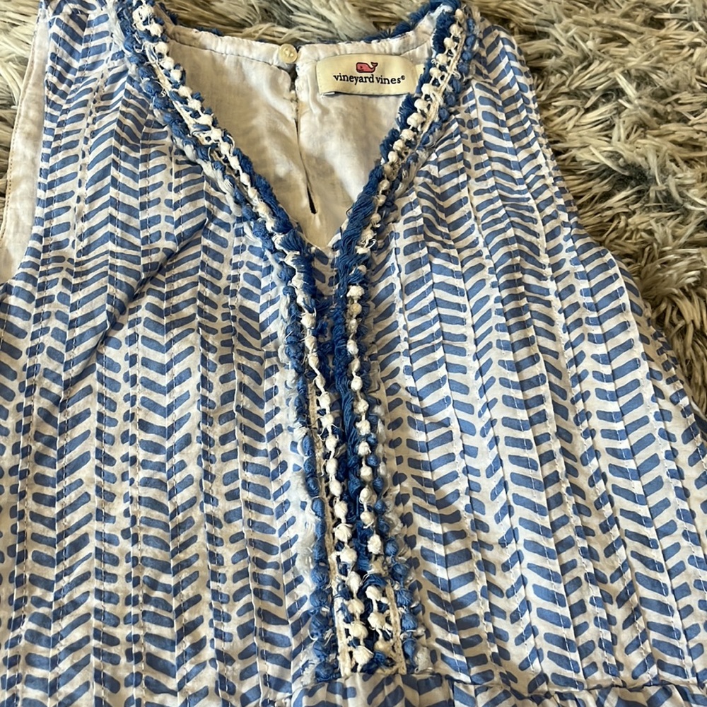 Vineyard Vines Dress Sleeveless Blue White Size medium 10/12 - Picture 5 of 8
